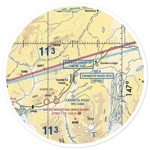 Gunsight Mountain Airport (A88) VFR Sectional Sticker (30 mile)