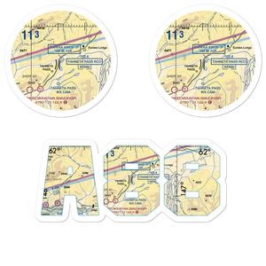 Gunsight Mountain Airport (A88) VFR Sectional Sticker Pack