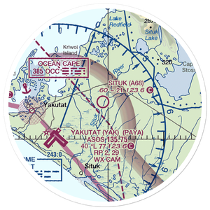 Situk Airport (A68) VFR Sectional Sticker (20 mile)