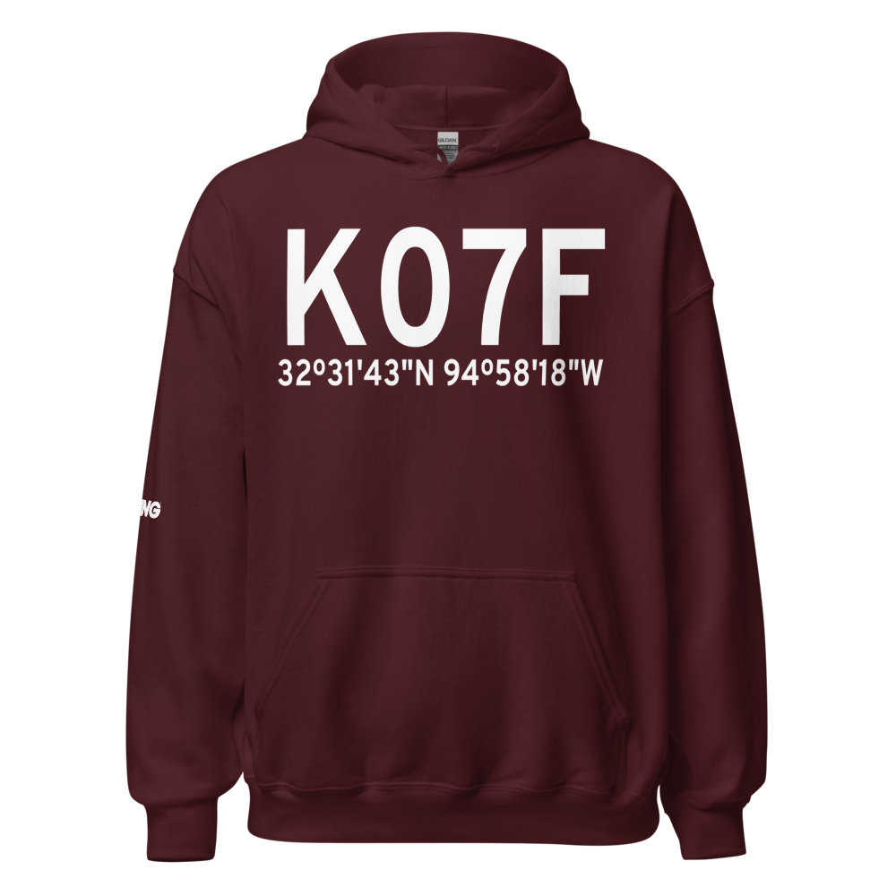 Gladewater Municipal Airport (K07F) ICAO Hoodie Sweatshirt 