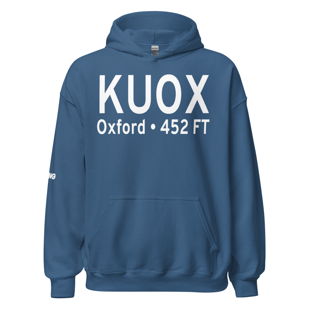 University Oxford Airport (KUOX) ICAO Hoodie Sweatshirt 