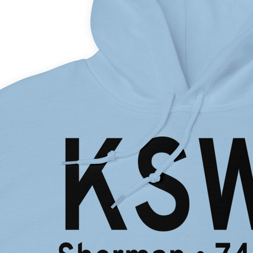 Sherman Municipal Airport (KSWI) ICAO Hoodie Sweatshirt 