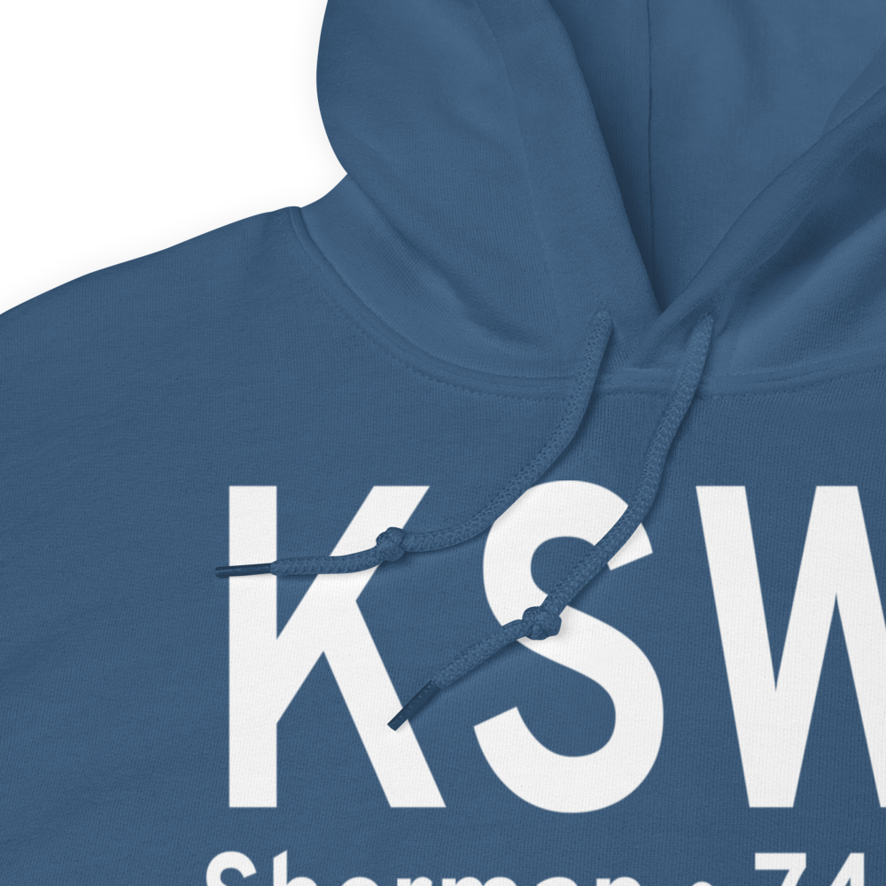 Sherman Municipal Airport (KSWI) ICAO Hoodie Sweatshirt 