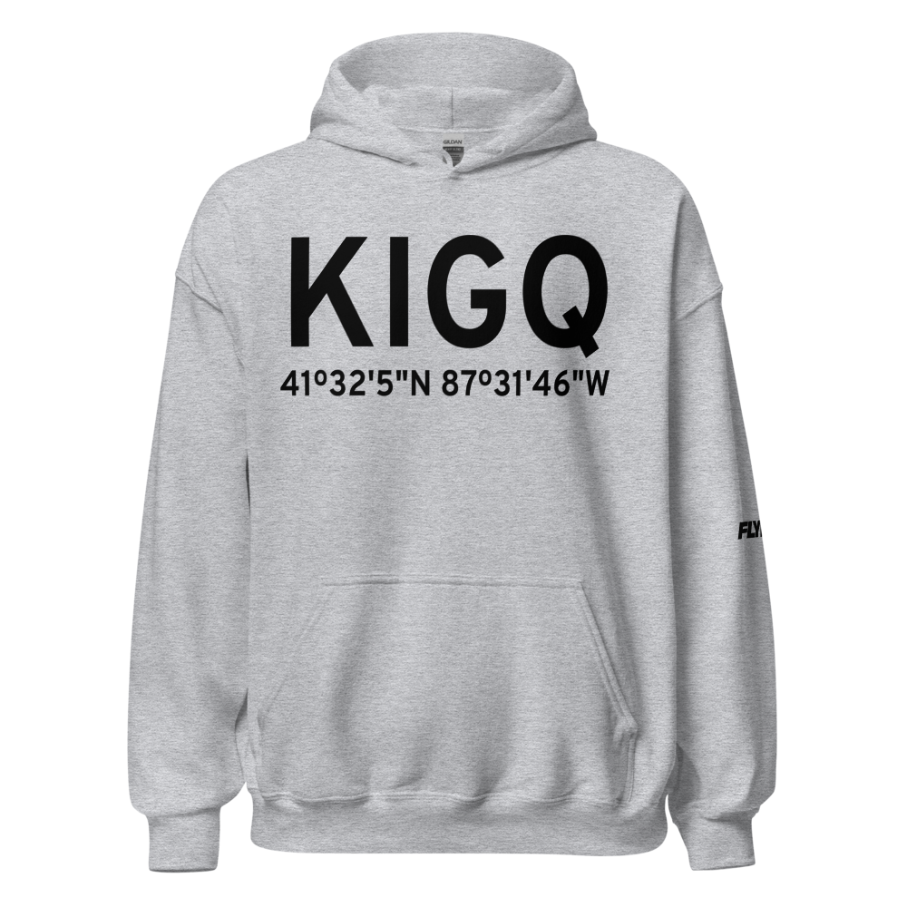 Lansing Municipal Airport (KIGQ) ICAO Hoodie Sweatshirt 