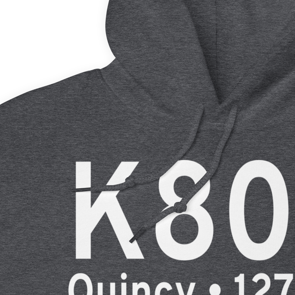 Quincy Municipal Airport (K80T) ICAO Hoodie Sweatshirt 
