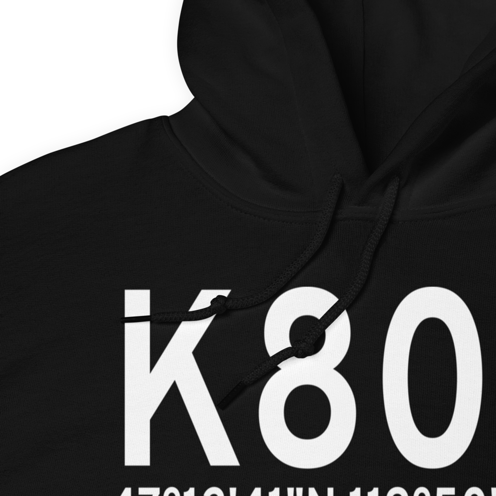 Quincy Municipal Airport (K80T) ICAO Hoodie Sweatshirt 
