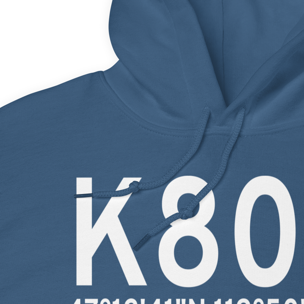 Quincy Municipal Airport (K80T) ICAO Hoodie Sweatshirt 
