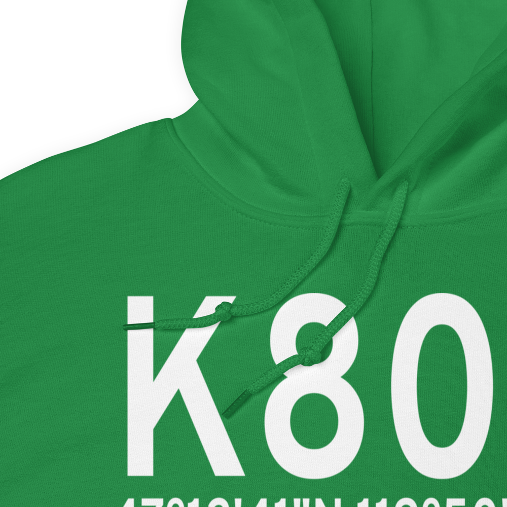 Quincy Municipal Airport (K80T) ICAO Hoodie Sweatshirt 