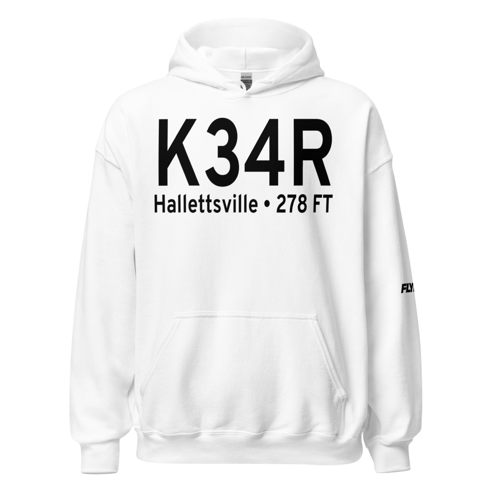 Hallettsville Municipal Airport (K34R) ICAO Hoodie Sweatshirt 
