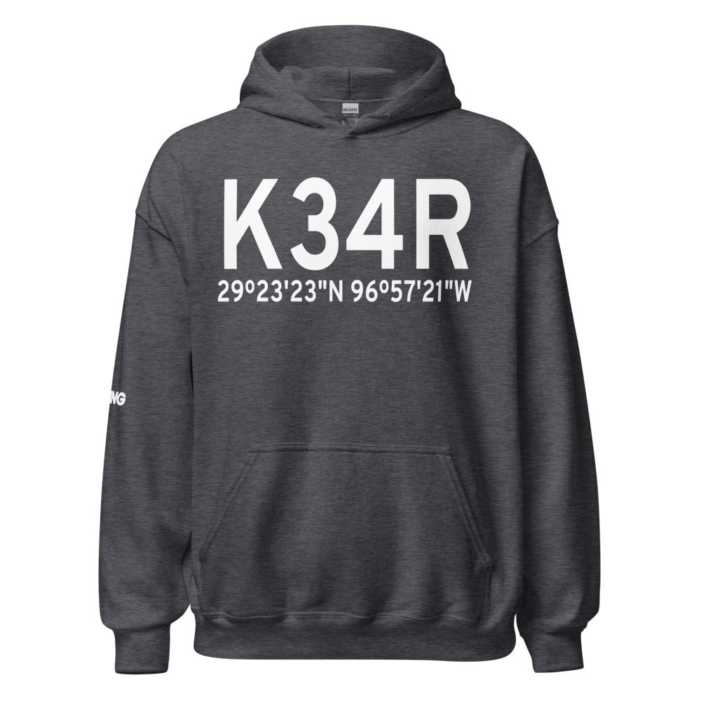 Hallettsville Municipal Airport (K34R) ICAO Hoodie Sweatshirt 