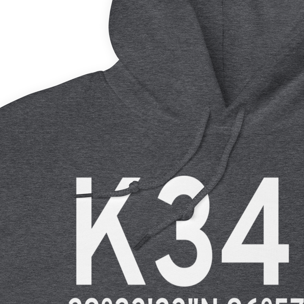 Hallettsville Municipal Airport (K34R) ICAO Hoodie Sweatshirt 