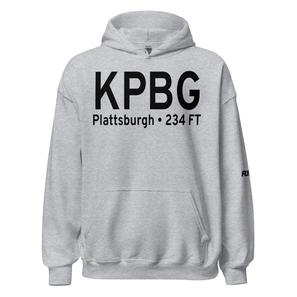 Plattsburgh International Airport (KPBG) ICAO Hoodie Sweatshirt 