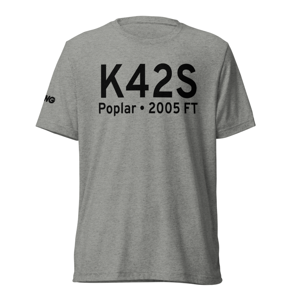 Poplar Airport (K42S) ICAO Tri-blend T-Shirt 
