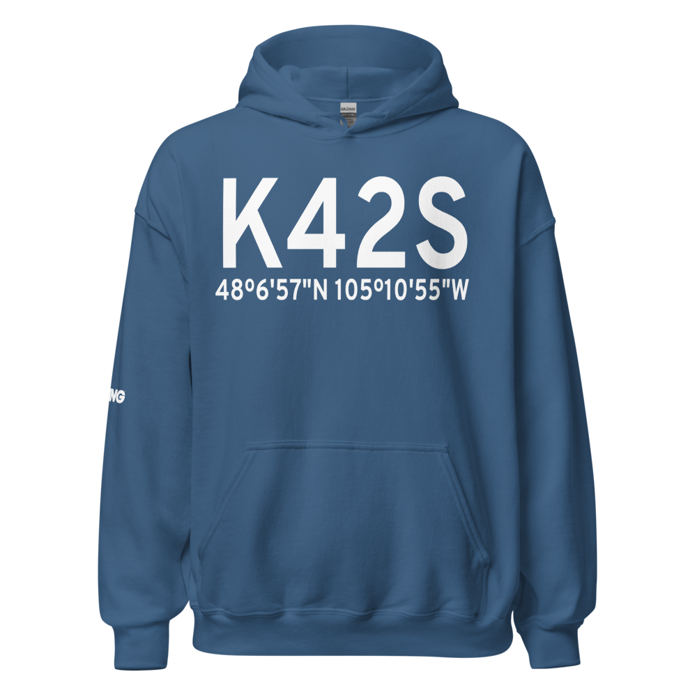 Poplar Airport (K42S) ICAO Hoodie Sweatshirt 