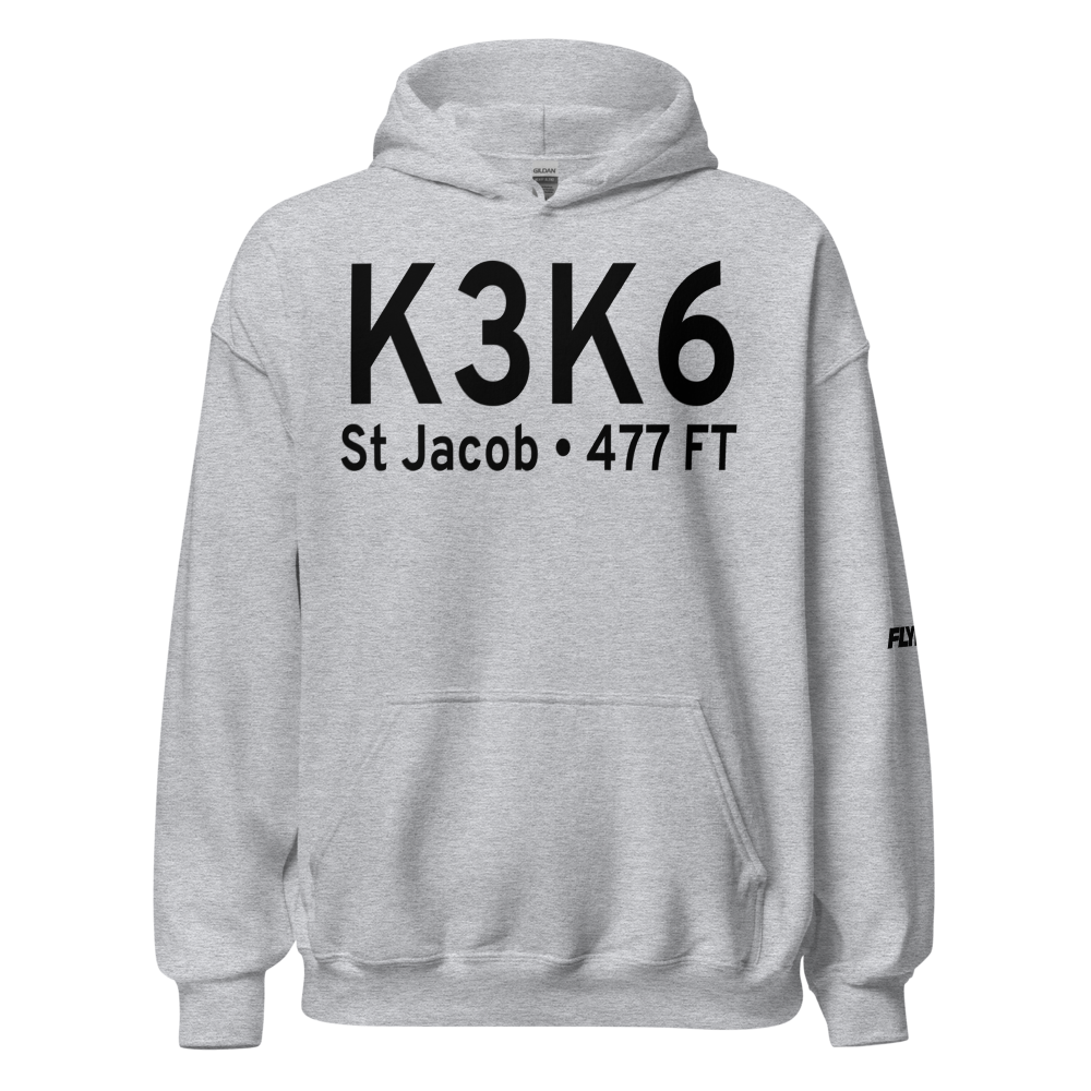 St Louis Metro-East Airport/Shafer Field (K3K6) ICAO Hoodie Sweatshirt 