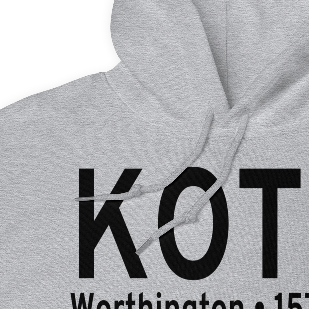 Worthington Municipal Airport (KOTG) ICAO Hoodie Sweatshirt 