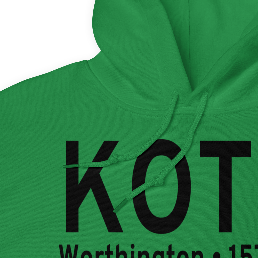Worthington Municipal Airport (KOTG) ICAO Hoodie Sweatshirt 