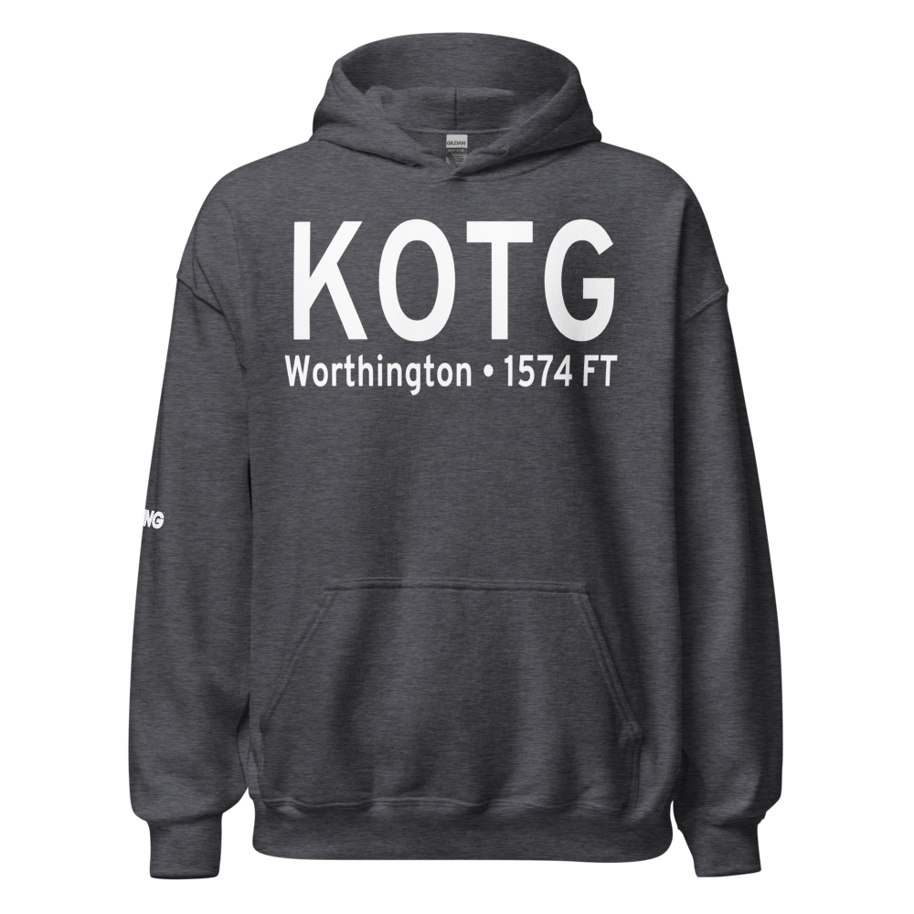 Worthington Municipal Airport (KOTG) ICAO Hoodie Sweatshirt 