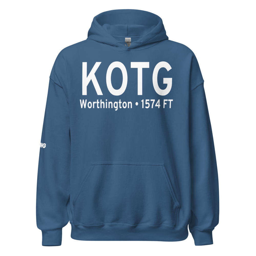 Worthington Municipal Airport (KOTG) ICAO Hoodie Sweatshirt 