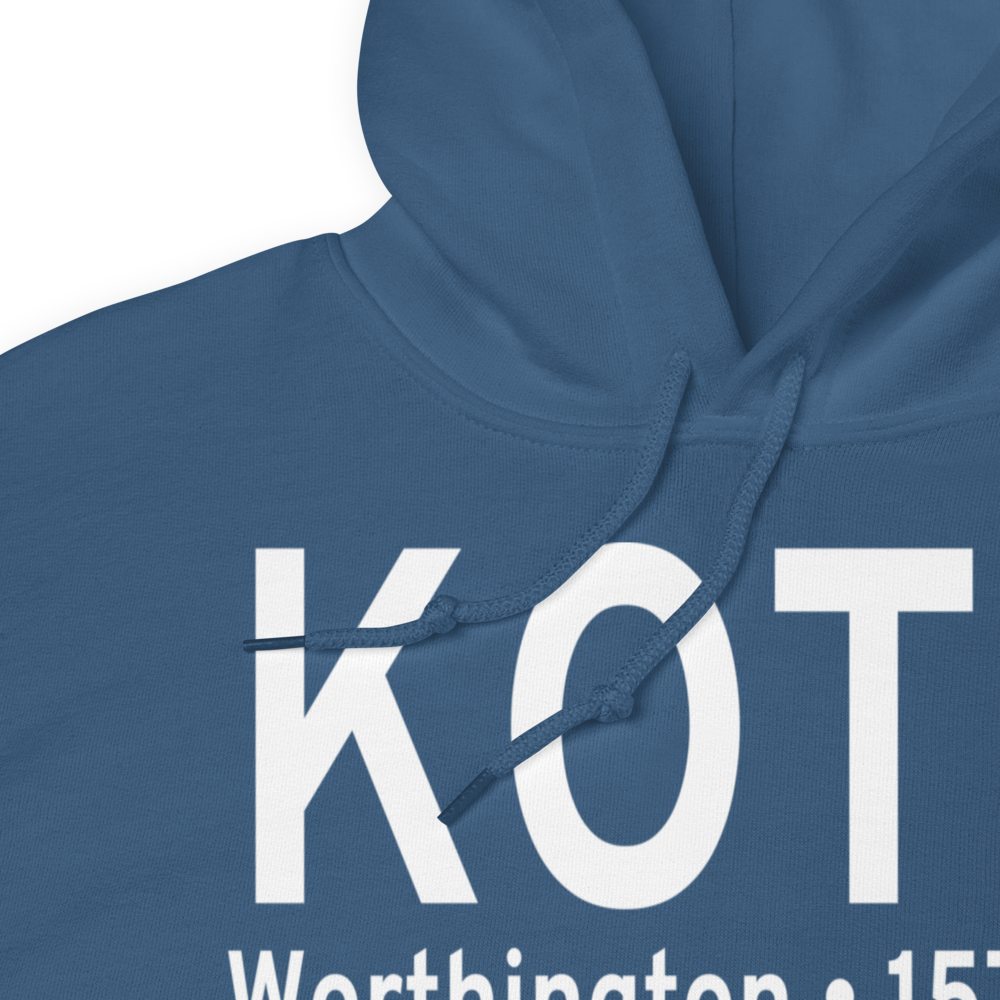Worthington Municipal Airport (KOTG) ICAO Hoodie Sweatshirt 