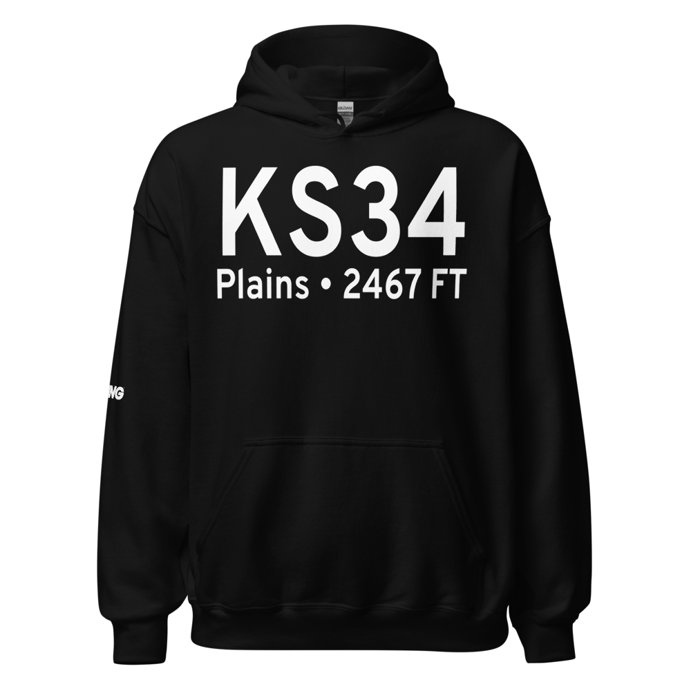 Plains Airport (KS34) ICAO Hoodie Sweatshirt 