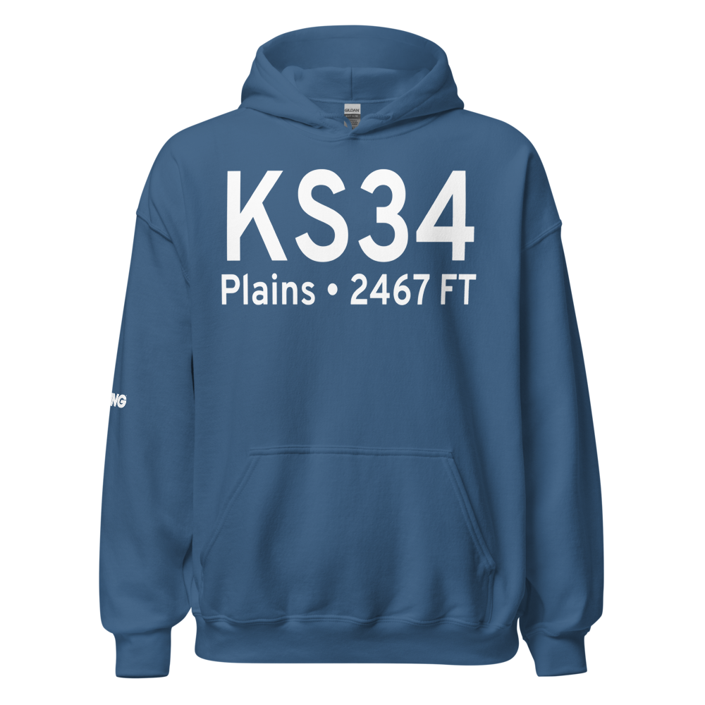 Plains Airport (KS34) ICAO Hoodie Sweatshirt 