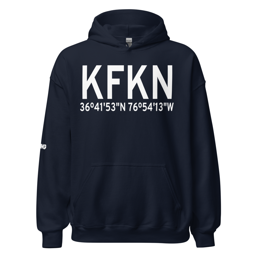 Franklin Regional Airport (KFKN) ICAO Hoodie Sweatshirt 