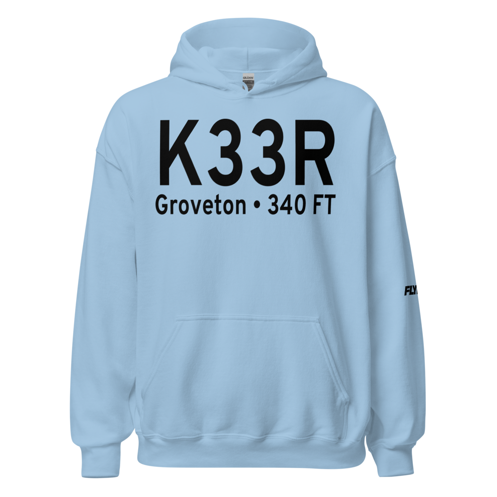 Groveton Trinity County Airport (K33R) ICAO Hoodie Sweatshirt 