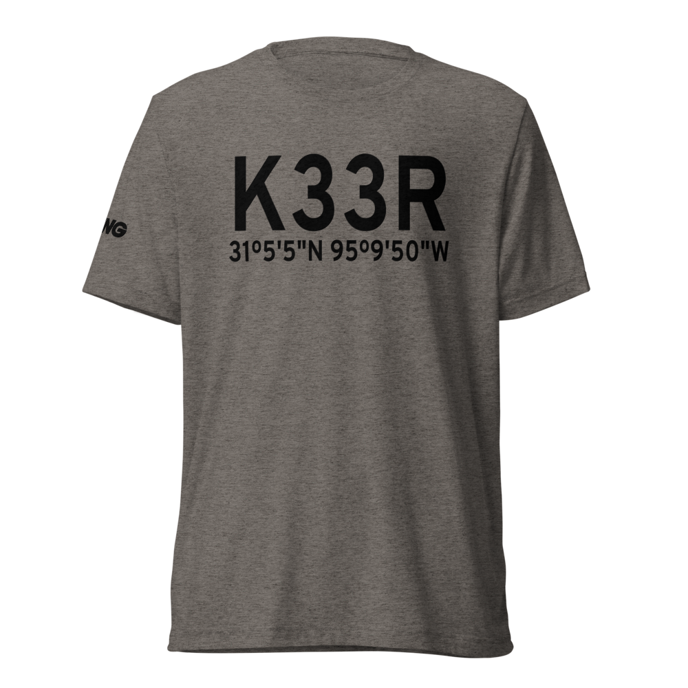 Groveton Trinity County Airport (K33R) ICAO Tri-blend T-Shirt 