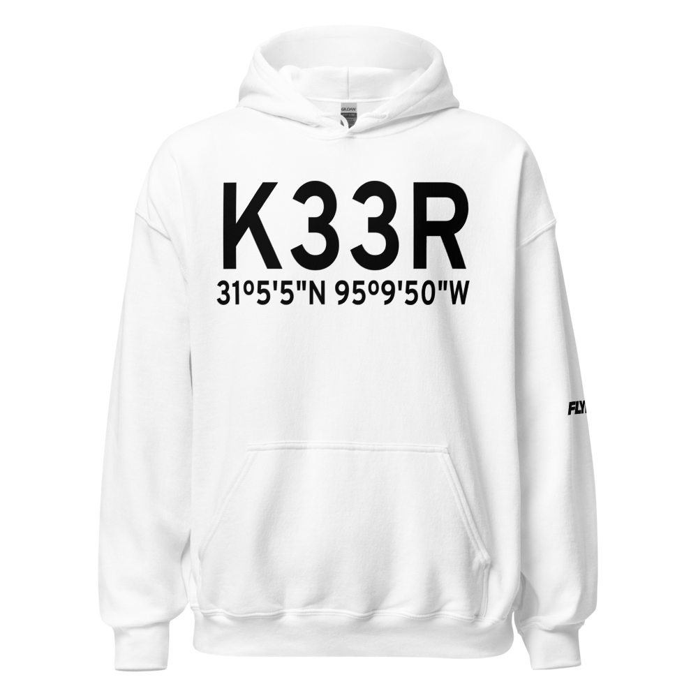 Groveton Trinity County Airport (K33R) ICAO Hoodie Sweatshirt 