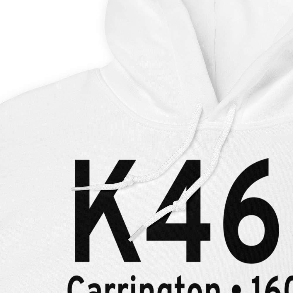 Carrington Municipal Airport (K46D) ICAO Hoodie Sweatshirt 