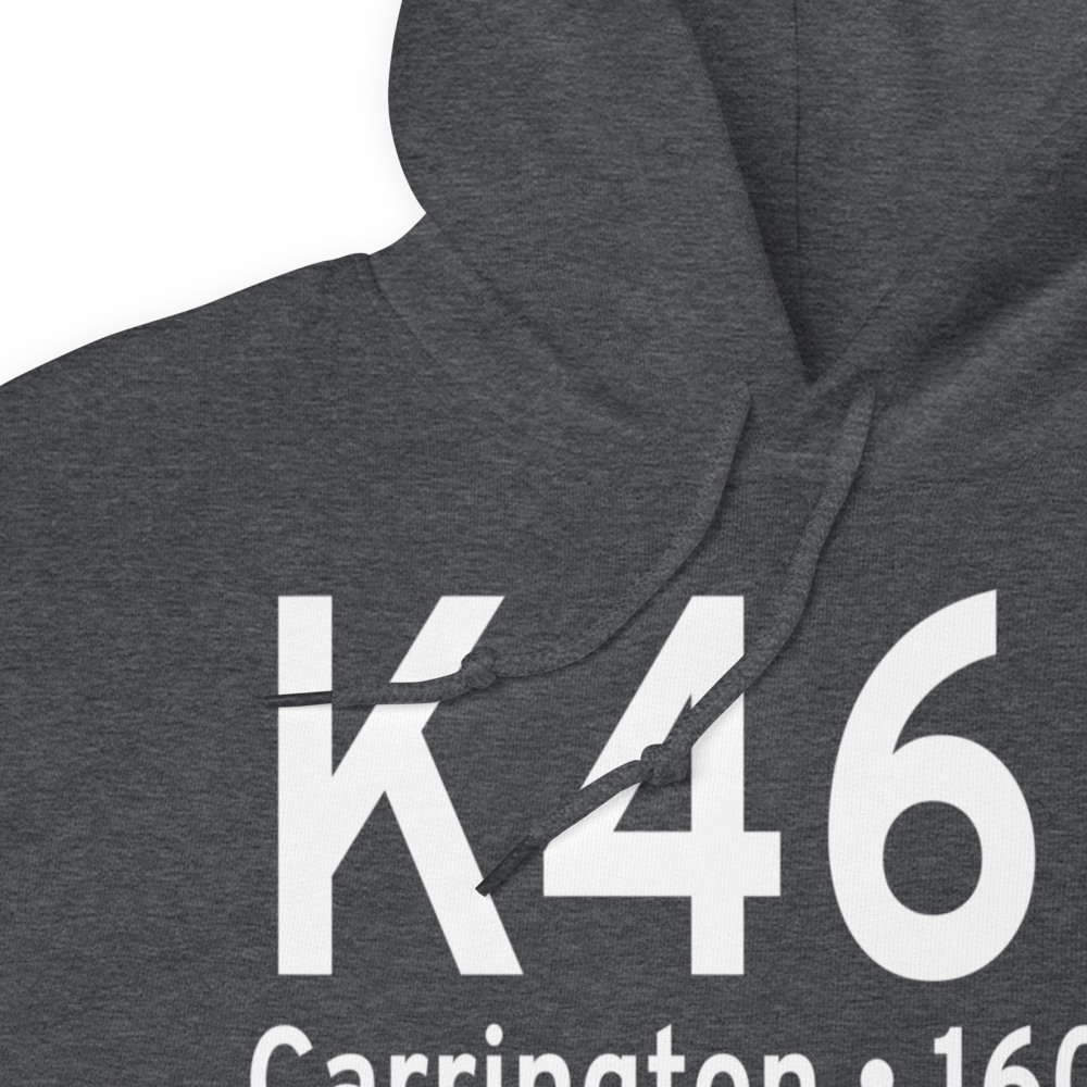 Carrington Municipal Airport (K46D) ICAO Hoodie Sweatshirt 