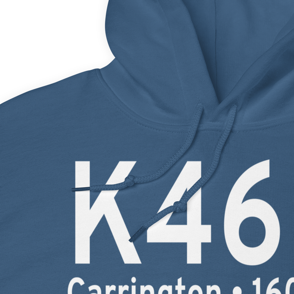 Carrington Municipal Airport (K46D) ICAO Hoodie Sweatshirt 