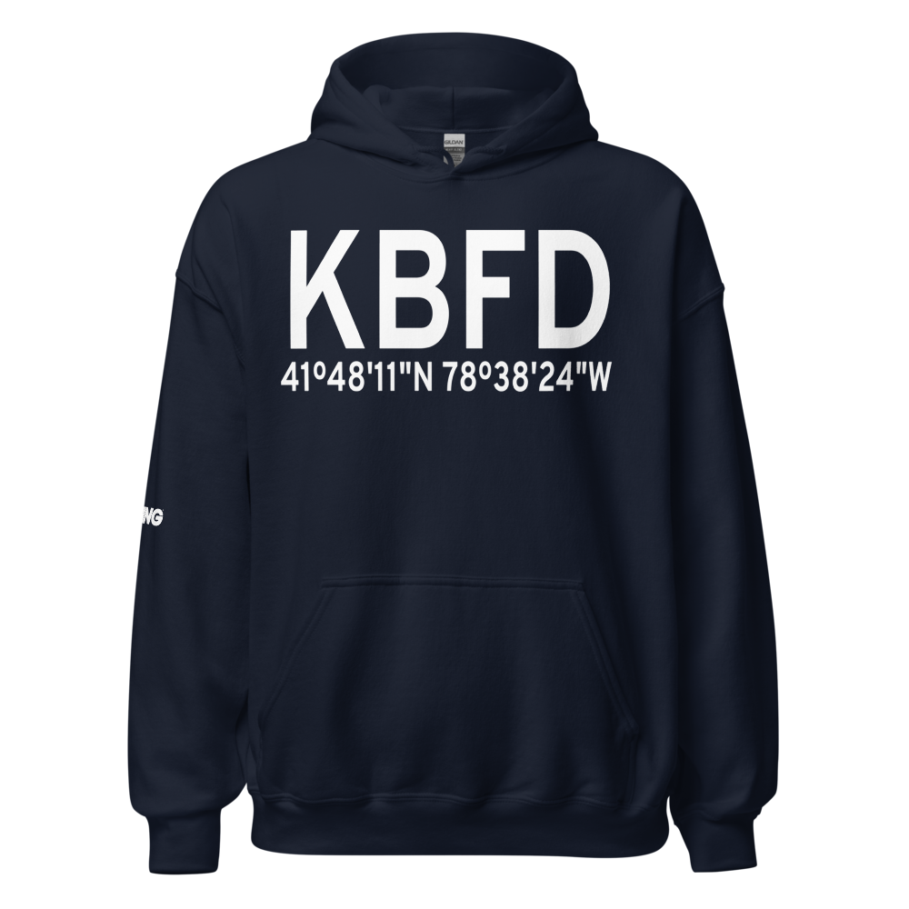Bradford Regional Airport (KBFD) ICAO Hoodie Sweatshirt 
