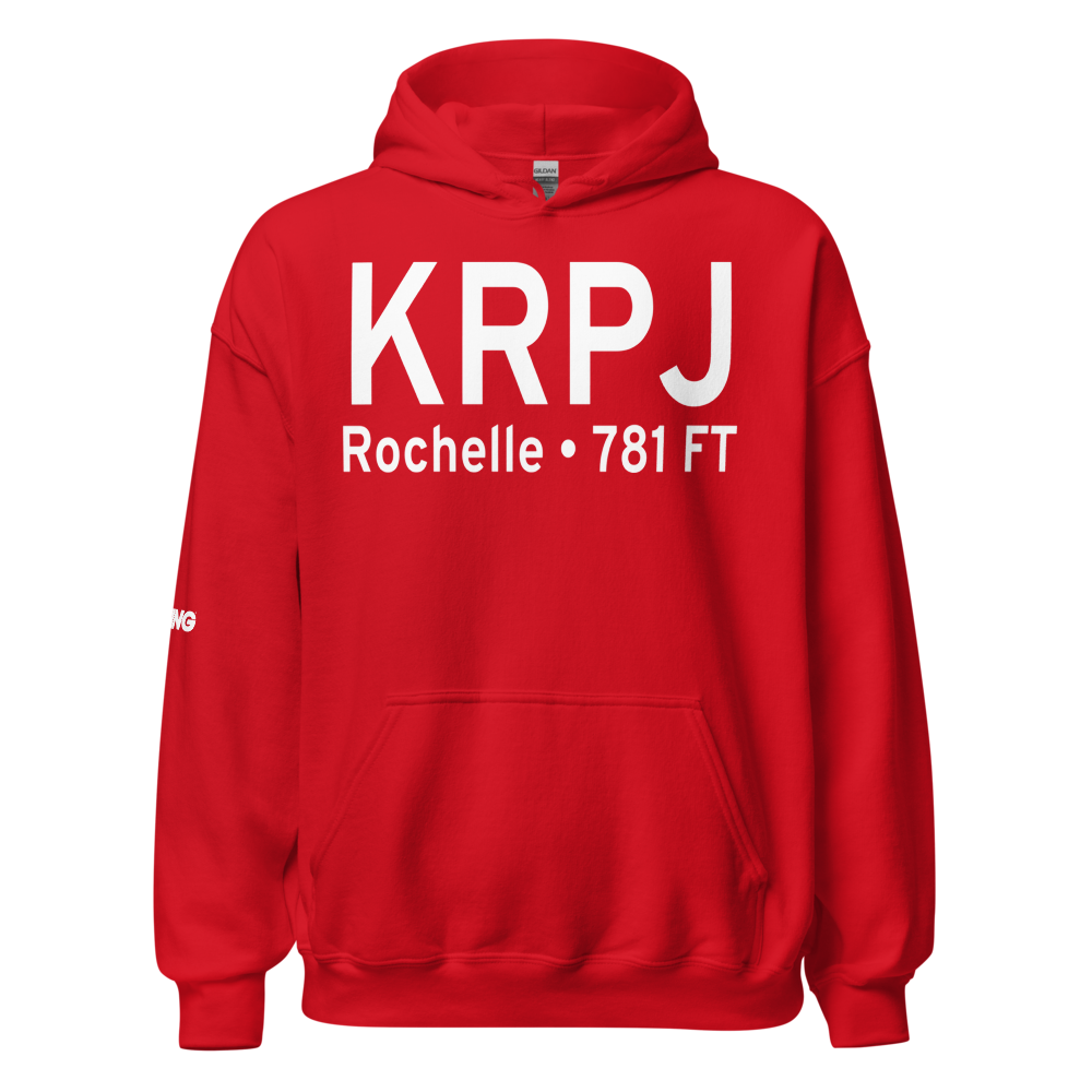 Rochelle Municipal Airport - Koritz Field (KRPJ) ICAO Hoodie Sweatshirt 