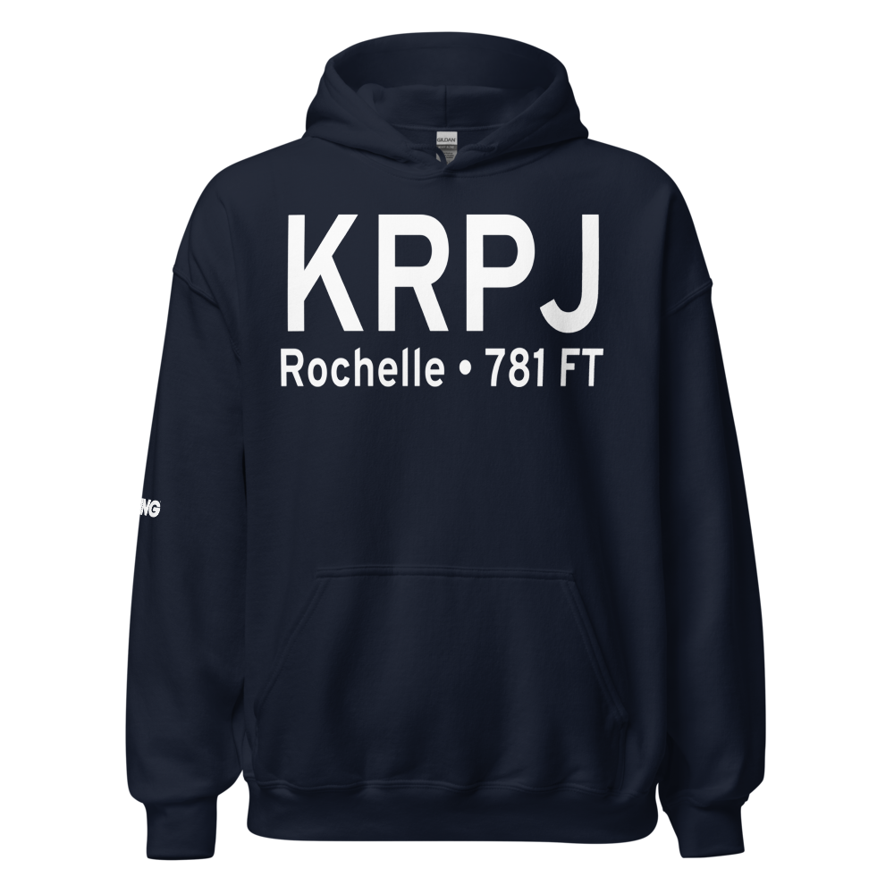 Rochelle Municipal Airport - Koritz Field (KRPJ) ICAO Hoodie Sweatshirt 