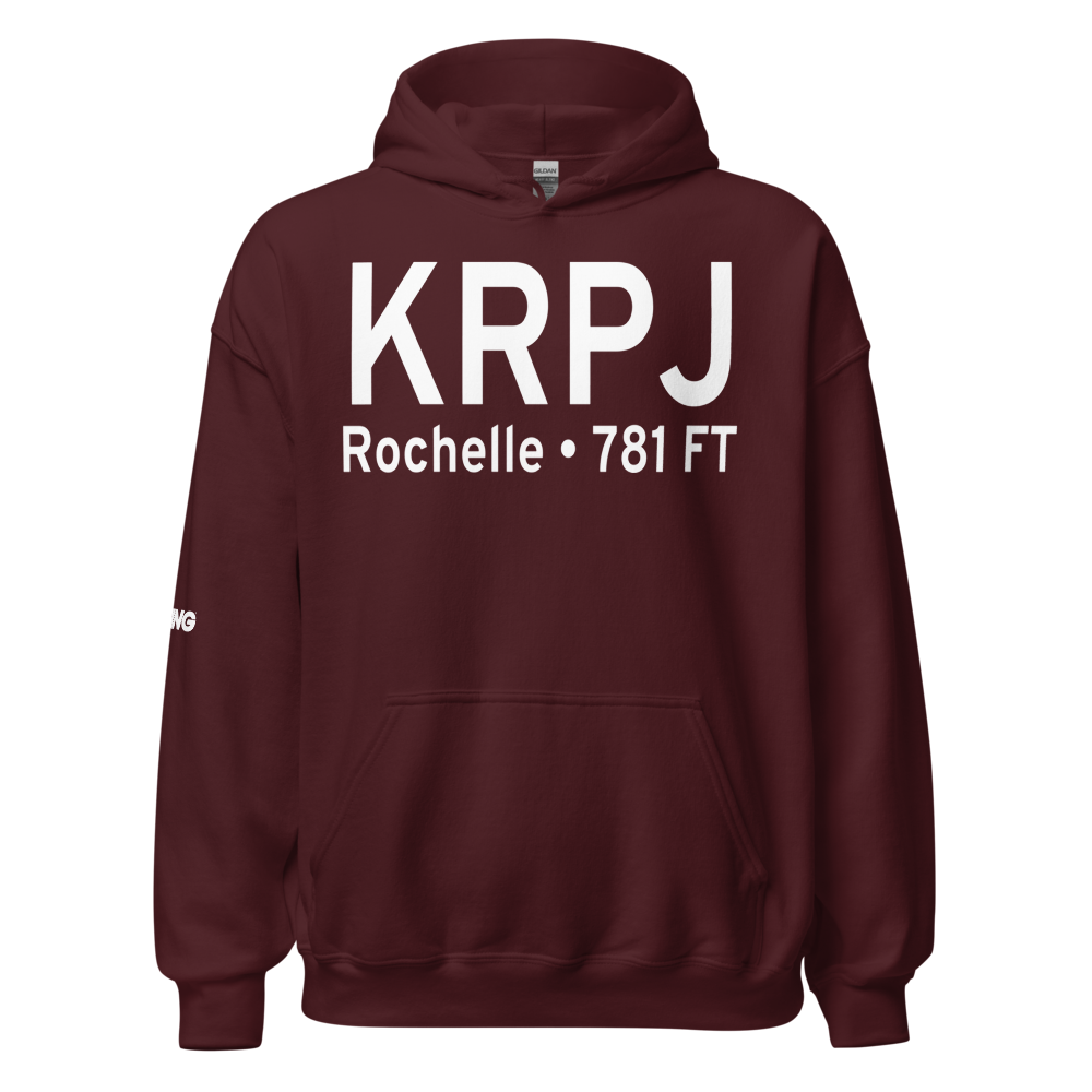 Rochelle Municipal Airport - Koritz Field (KRPJ) ICAO Hoodie Sweatshirt 