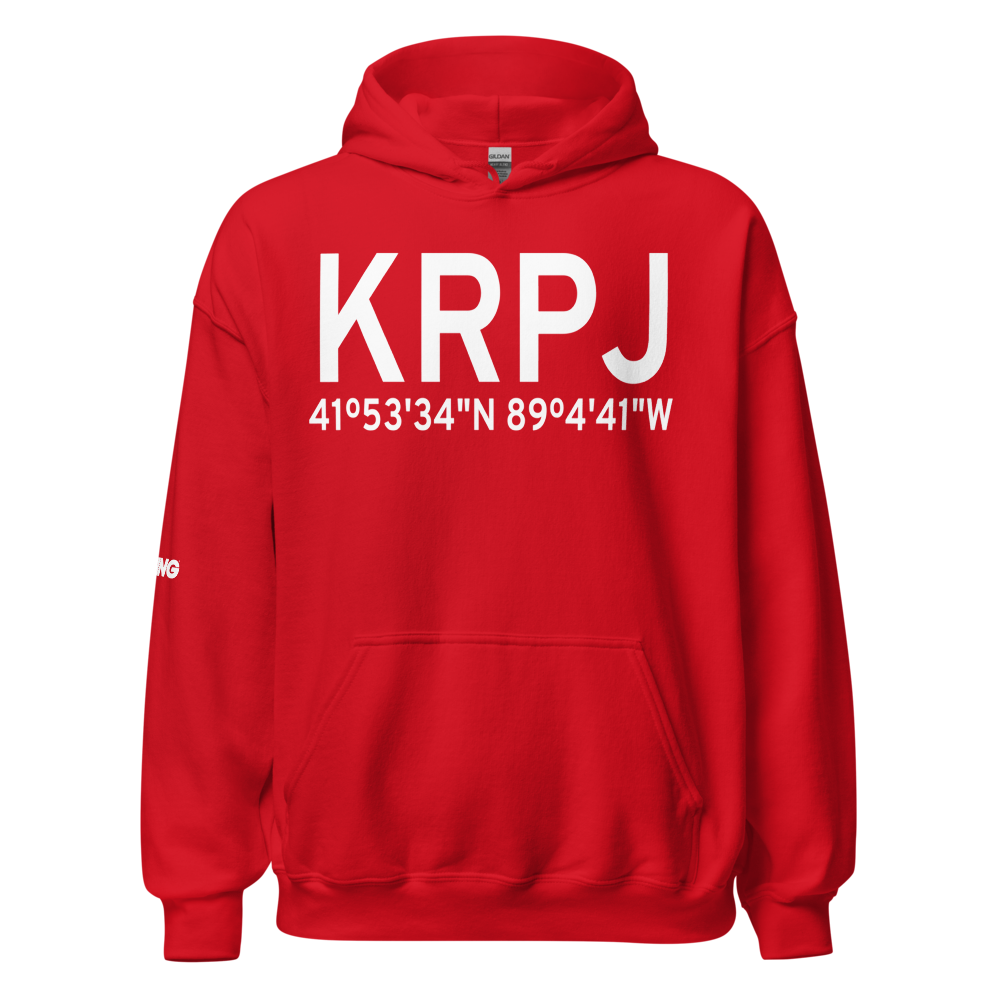 Rochelle Municipal Airport - Koritz Field (KRPJ) ICAO Hoodie Sweatshirt 