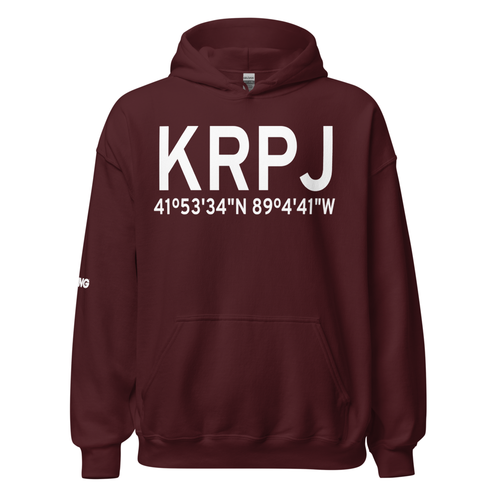 Rochelle Municipal Airport - Koritz Field (KRPJ) ICAO Hoodie Sweatshirt 