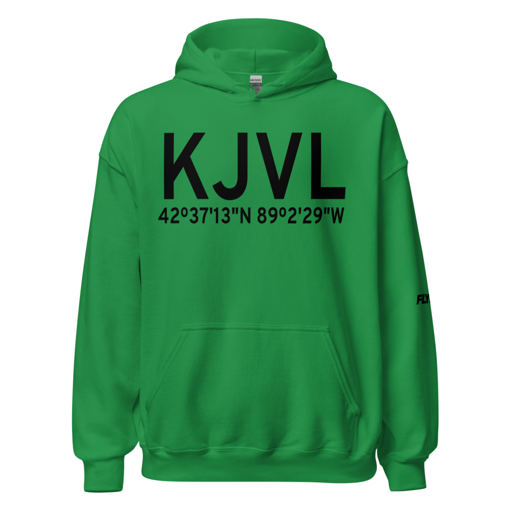 Southern Wisconsin Regional Airport (KJVL) ICAO Hoodie Sweatshirt 