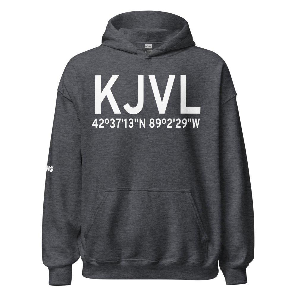 Southern Wisconsin Regional Airport (KJVL) ICAO Hoodie Sweatshirt 