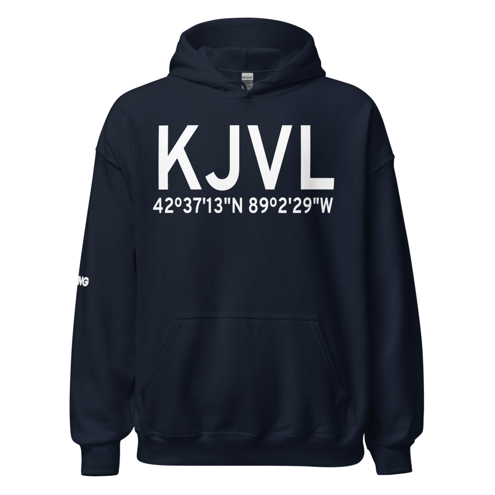 Southern Wisconsin Regional Airport (KJVL) ICAO Hoodie Sweatshirt 