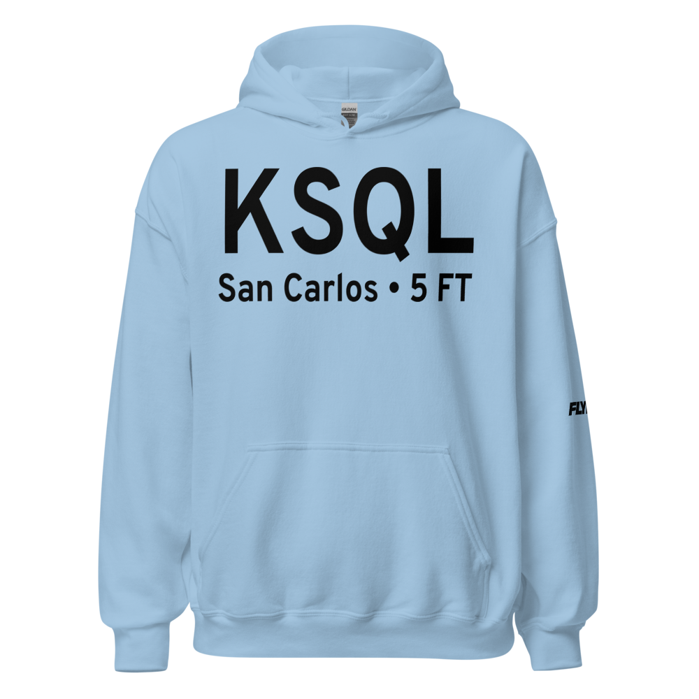 San Carlos Airport (KSQL) ICAO Hoodie Sweatshirt 