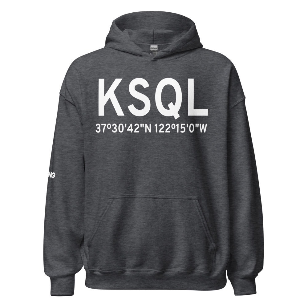San Carlos Airport (KSQL) ICAO Hoodie Sweatshirt 