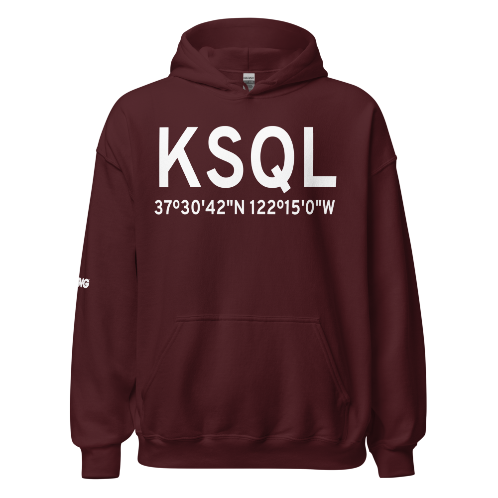 San Carlos Airport (KSQL) ICAO Hoodie Sweatshirt 
