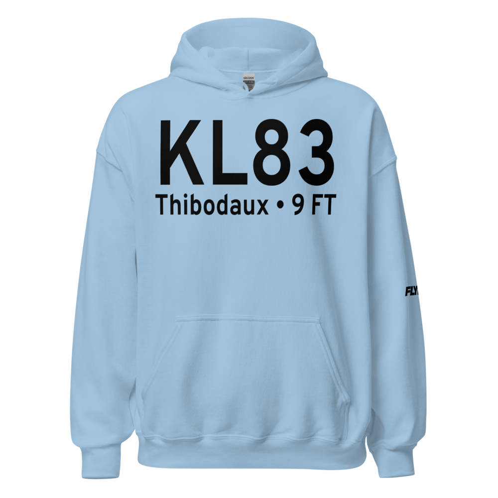 Thibodaux Municipal Airport (KL83) ICAO Hoodie Sweatshirt 
