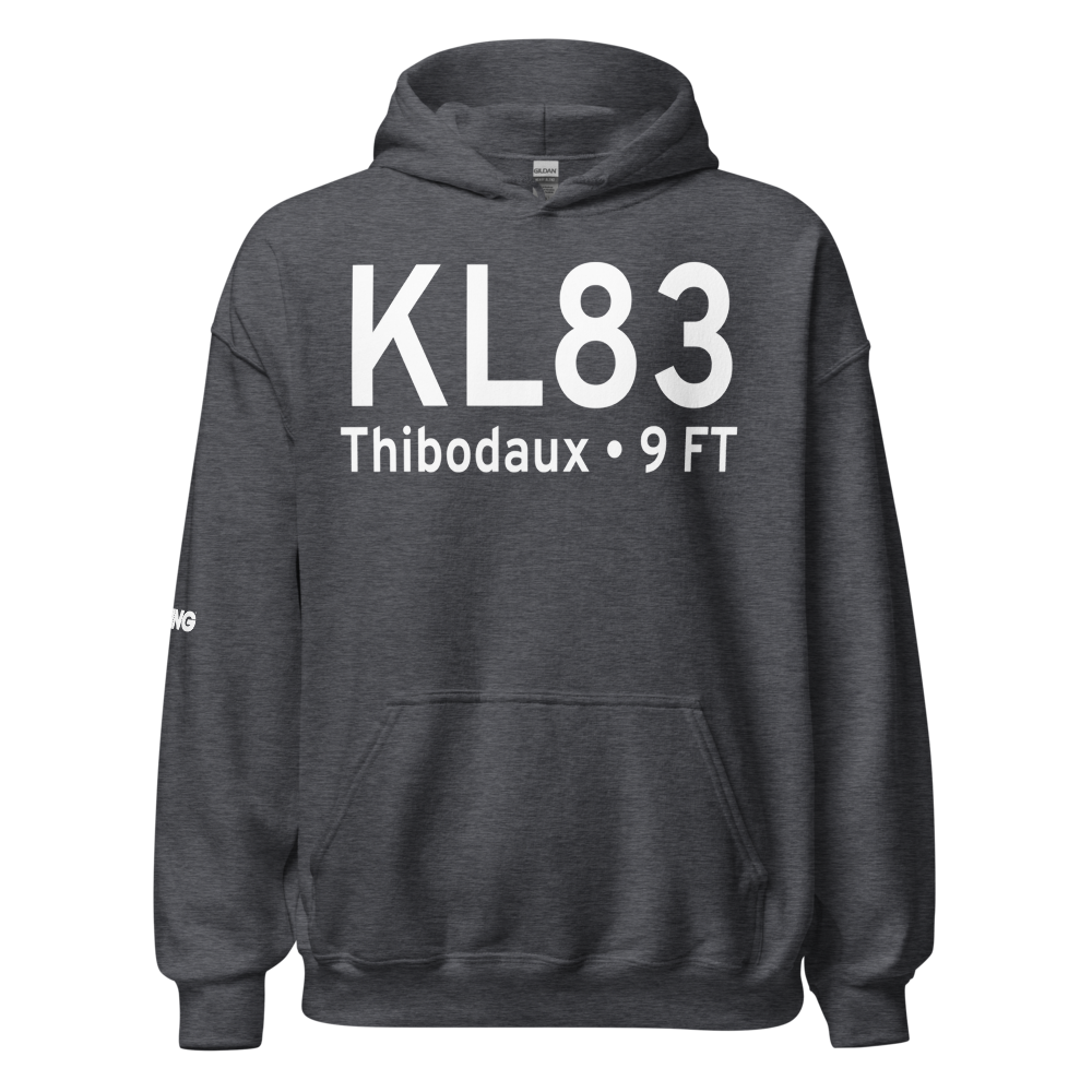 Thibodaux Municipal Airport (KL83) ICAO Hoodie Sweatshirt 