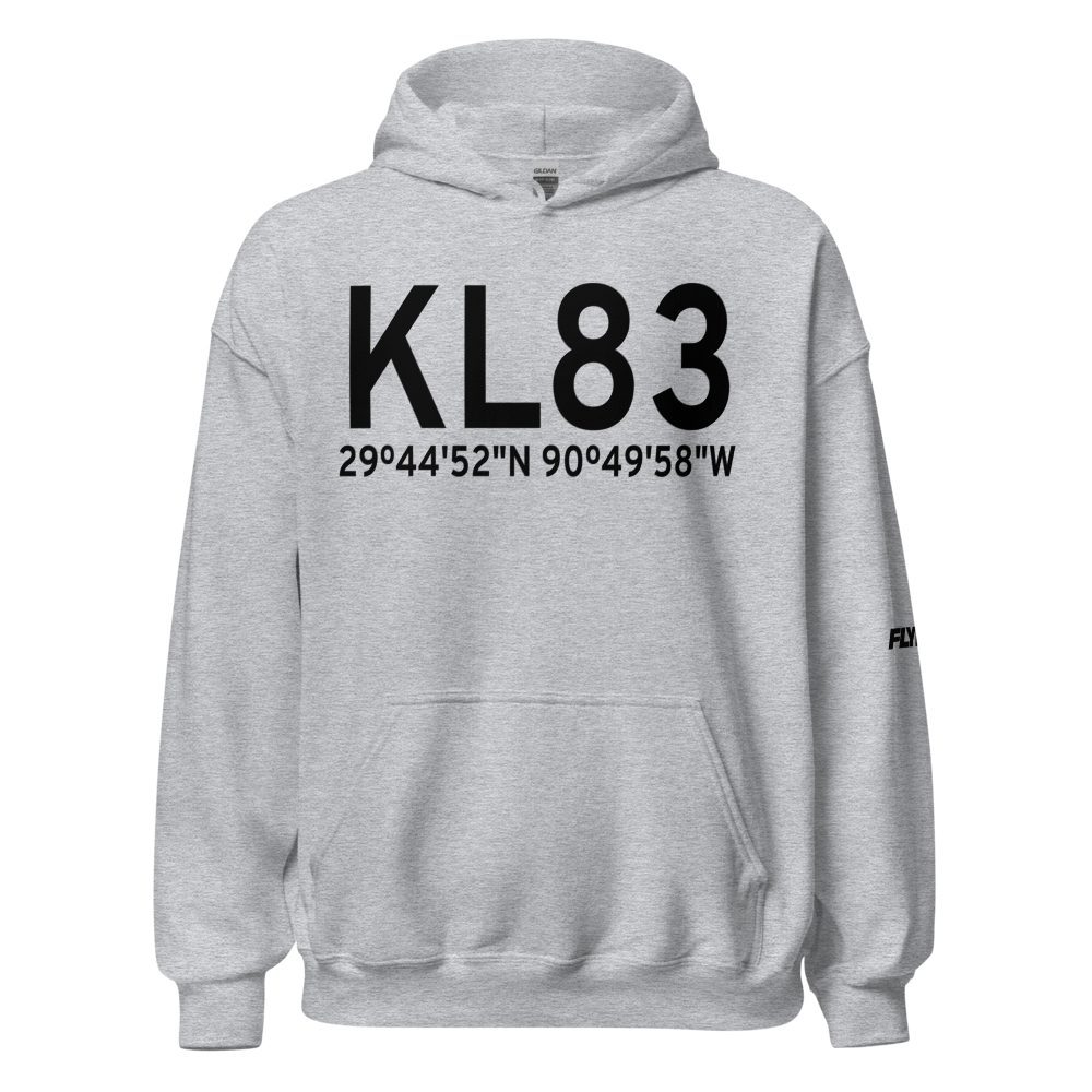 Thibodaux Municipal Airport (KL83) ICAO Hoodie Sweatshirt 
