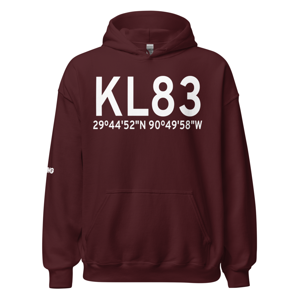 Thibodaux Municipal Airport (KL83) ICAO Hoodie Sweatshirt 