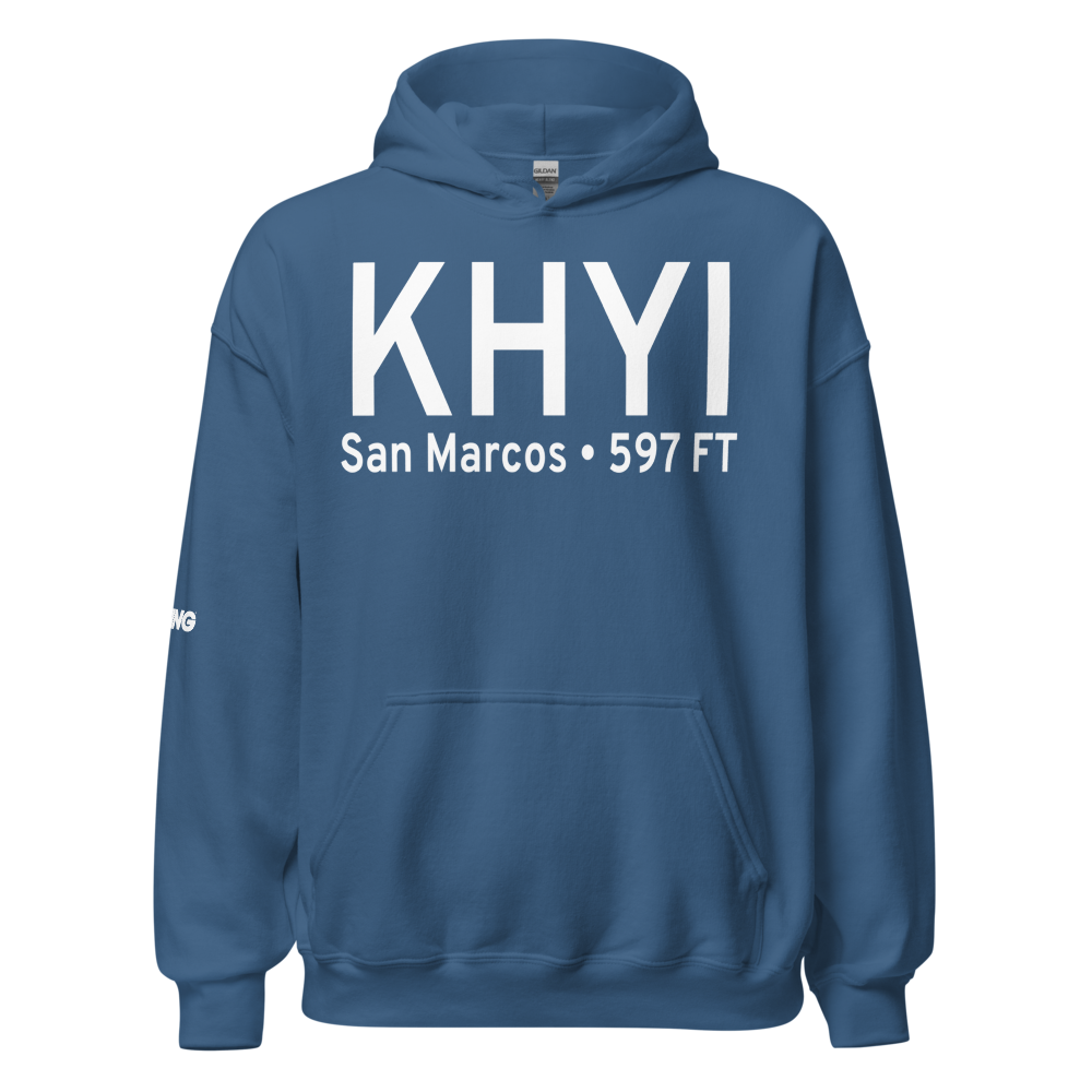San Marcos Regional Airport (KHYI) ICAO Hoodie Sweatshirt 
